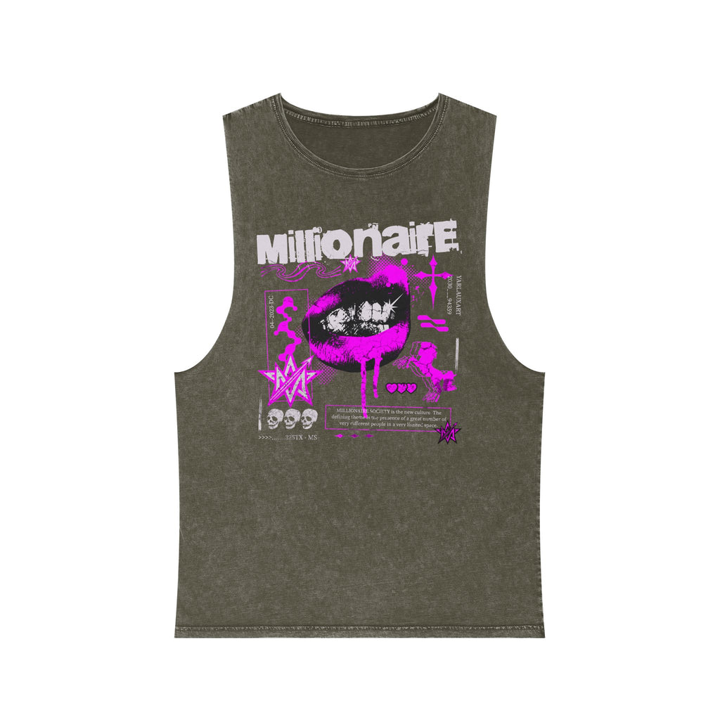 'Millionaire' Unisex Stonewash Tank Top